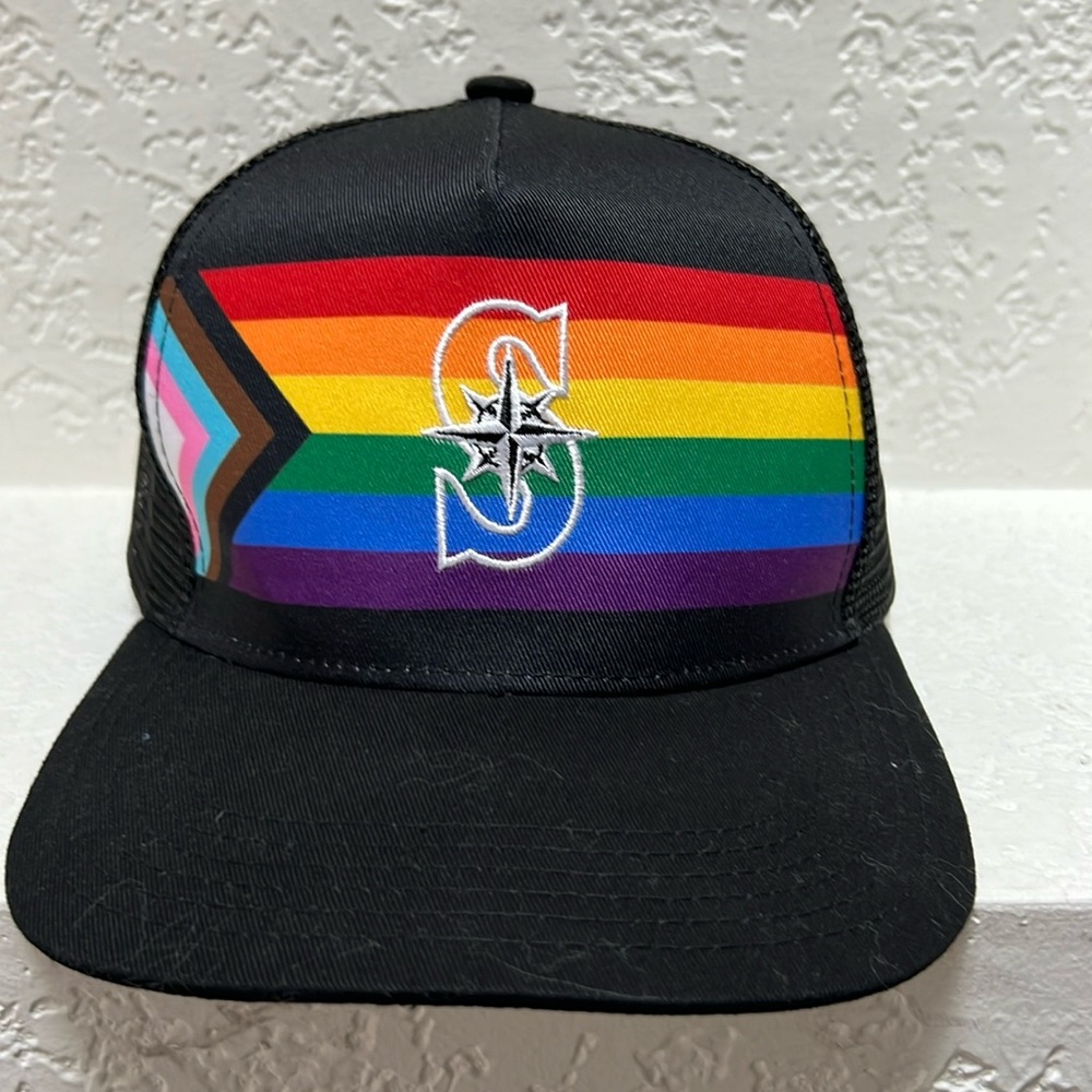 Seattle Mariners Pride Night Rainbow Baseball Hat Snap Back Trucker Cap